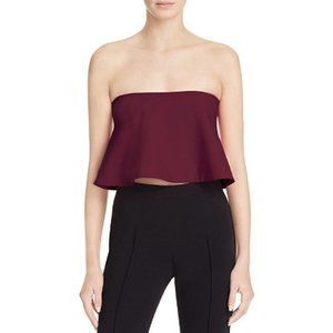 $128 LIKELY Tearose FLARED Strapless Bandeau TOP Burgundy ( S )